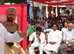 Minister for Revenue, Relief and Rehabilitation Raman Bhalla addressing a public gathering on Tuesday.