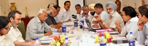 Governor N N Vohra chairing University Council meeting of JU on Monday.