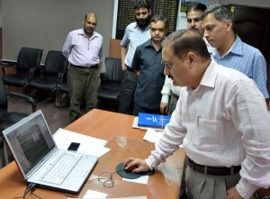 Divisional Commissioner, Dr Pawan Kotwal launching, website of his office on Monday.