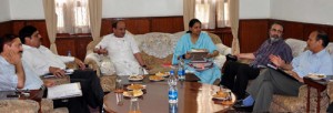 Deputy Chief Minister Tara Chand chairing the Board of Directors meeting of JDA, at Jammu on Thursday.