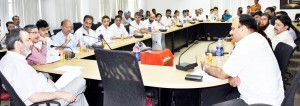 Principal Secretary Finance Iqbal Khandey chairing annual review meeting of statutory audit of PSDs at Jammu on Wednesday.