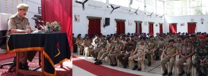 Chief Engineer Project Sampark, Brig Umesh C Mehta addressing officers and others on Raising Day  of BRO in Jammu.