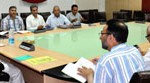 Minister for Forests and Environment, Mian Altaf Ahmed chairing a meeting of Social Forestry Department officers on Thursday.