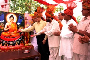 MLC BR Kundal along with other dignitaries paying tributes to Bhagwan Buddha on his 2575th Jayanti.