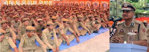 DGP K. Rajendra addressing police durbar at DPL Doda on Friday.