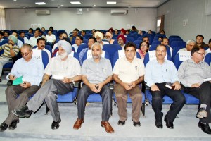 VC Jammu University during an interactive session with heads of private Colleges in the Varsity Campus on Friday.