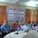 Dignitaries during a workshop at MAM College on Wednesday.