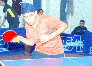 A paddler in action during 35th State Table Tennis Championship on Thursday.         -Excelsior/Rakesh