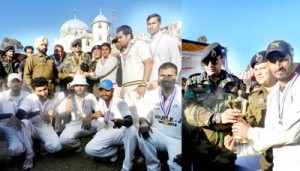 Chief guest Danesh Rana, DIG Rajouri-Poonch Range along with the players posing for photograph.