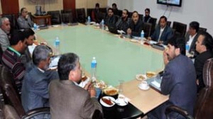 Minister for Tourism, Ghulam Ahmad Mir chairing a meeting of VTDA on Monday.