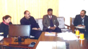 Secretary to Govt SWD M S Rather reviewing the working of SC/ST/BCs Development Corporation on Wednesday.