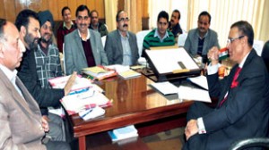 Minister for CAPD, Mohammad Ramzan chairing a meeting of CAPD Department on Thursday.