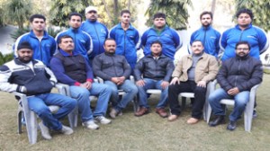 Selected State Power Lifting team posing alongwith Rajan Jain, general secretary of Association.