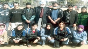 J&K Tenni-Koit team posing for a group photograph alongwith officials before leaving for Chennai on Friday.