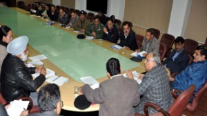Principal Secretary, B R Sharma reviewing arrangements for Indian Science Congress in a meeting at Jammu on Wednesday.