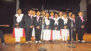 Children of Dogra Higher Secondary School, presenting cultural programme during Annual Day on Sunday.