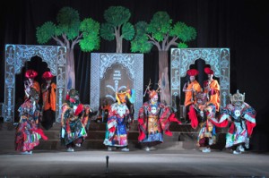 Artists  performing cultural item during festival at Jodhpur.