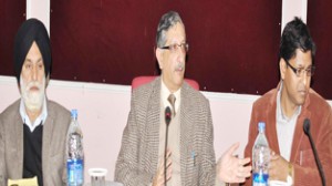 CEO, Umang Narula chairing a meeting of all political parties at Jammu on Friday.