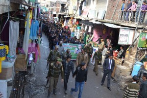 Students during rally at Mendhar on Wednesday.