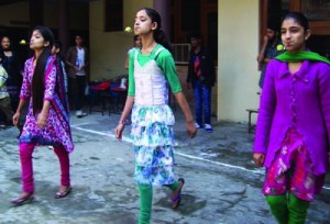 Students enjoying Spoon Race during Indoor Sports Meet at ASN School in Jammu.