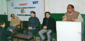 Senior Regional Manager, HPCL, Jammu, Munish Tandon addressing the students in a function at Jammu.