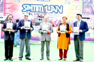 Dignitaries releasing the MIET Newsletter at Jammu on Saturday.