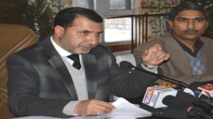 Farooq Ahmad Shah, Deputy Commissioner Srinagar addressing a press conference on Thursday. -Excelsior/ Amin War