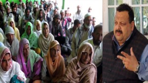 Provincial President NC Devender Singh Rana addressing party workers at Nagrota on Wednesday.