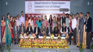 Dignitaries posing for photograph during concluding session of conference on Saturday.