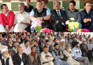 Congress and NC leaders during election meeting at Reasi on Thursday.