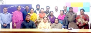 JKBOSE officers posing with participants during a training program at Jammu.