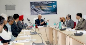 Dr P K Sharma, Vice Chancellor, SKUAST-J chairing Scientific Advisory Committee meeting on Thursday.