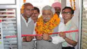 Minister for Planning Ajay Kumar Sadhotra inaugurating a Tooth Care Clinic at Ghou-Manhasan in Jammu.