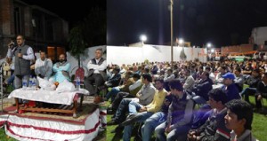 BJP leaders addressing election meeting at Muthi on Thursday.