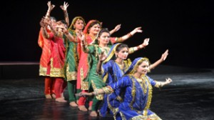 Natrang artists performing a dance item during ‘Jashn-e J&K’ at Imphal.