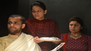 A scene from the play 'Uthal Puthal' directed by Neeraj Kant, presented in Natrang's Sunday Theatre Series.