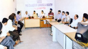 PHD Chamber members in a meeting with Divisional Commissioner and Vice-Chairperson JDA on Saturday.