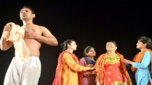 A scene from Hindi play 'Ghumayee'.