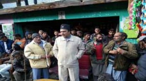 Minister of State for Home Sajjad Ahmed Kichloo during campaigning in Kishtwar on Sunday.