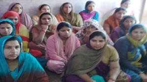 Women participating in awareness camp at Barnai.