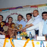 Dignitaries awarding employees during Foundation Day function of SMGS Hospital at Jammu on Tuesday.