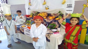 Students during Summer Fruit Bonanza at KC Gurukul School in Jammu.