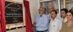 Minister for Medical Education, Taj Mohi-ud-Din inaugurating ENT Theatre at SMGS Hospital on Wednesday.