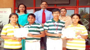 Students of Jodhamal School who qualified for the CBSE National Level Science Exhibition. 