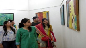 The art lovers thronging the Amar Mahal Museum, Jammu on Wednesday.