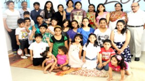 Children posing for a group photograph during a Summer Camp at I-learn Institute in Jammu.