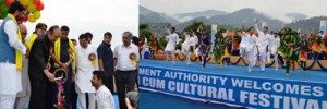 Leader of Opposition in RS, Ghulam Nabi Azad inaugurating Tourism-cum-Cultural Festival at Bhaderwah on Wednesday.—Excelsior/Tilak Raj