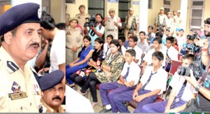 DIG Jammu interacting with students at City Police Station. 