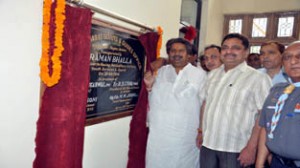 Minister for Housing Raman Bhalla inaugurating BSG complex at Gandhi Nagar on Wednesday.