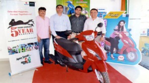 Regional Manager, SMIL, Ravi Rastogi and other dignitaries on the launch of 110 cc scooter at Star Suzuki in Jammu.